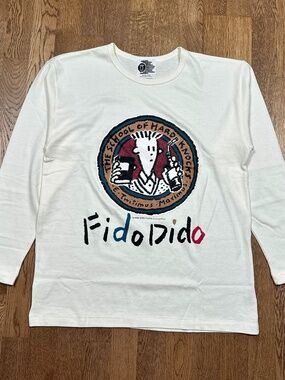Vintage 80s Fido Dido School of Hard Knocks Japan Made L/S T Shirt Unisex Medium
